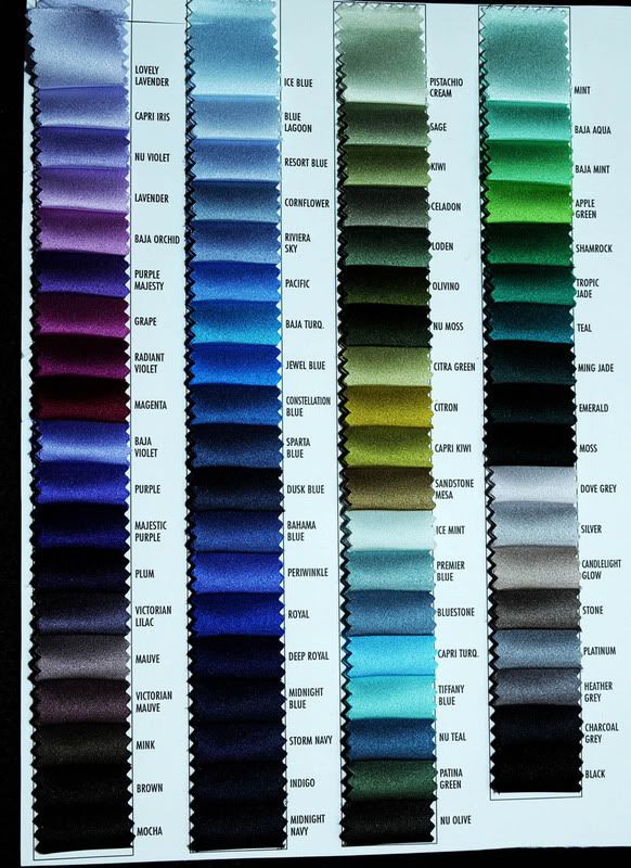 DUCHESS SATIN FABRIC COLOR CHART 1 YD CHOICE OF COLOR | eBay