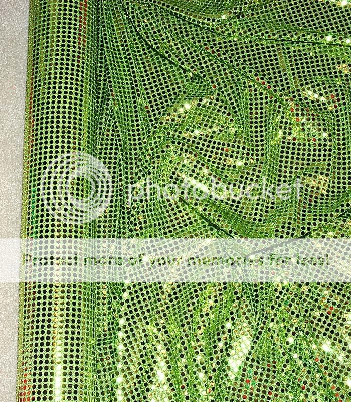 Sequin Stretch Knit Fabric Lime Green 56 by The Yard