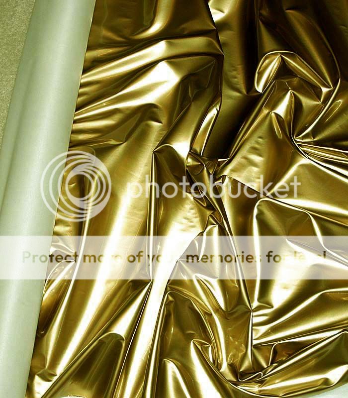 Gold pleather metallic stretch 56 wide BTY  