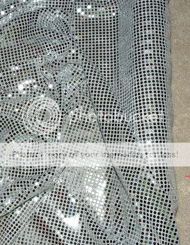 SEQUIN KNIT STRETCH FABRIC SILVER 56 BY THE YARD  