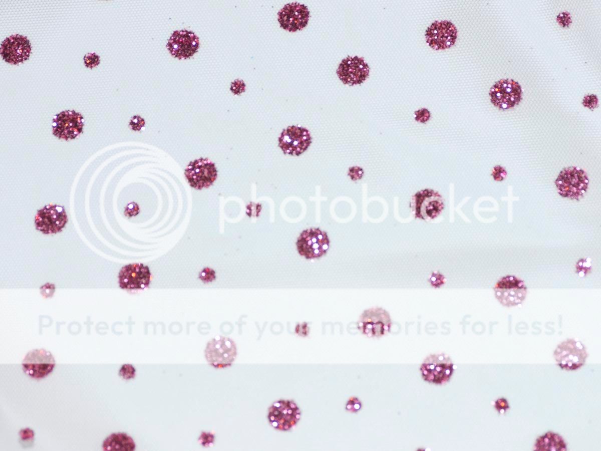 TULLE NETTING SHEER PINK GLITTER DOTS 58 POLYESTER  