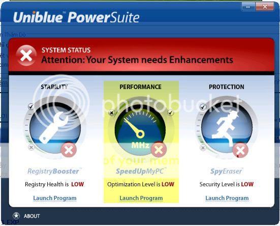 Giới thiệu & Hướng dẫn sử dụng phần mềm Uniblue PowerSuite (RegBooster, SpeedUpMyPC, SpyEraser) Speed