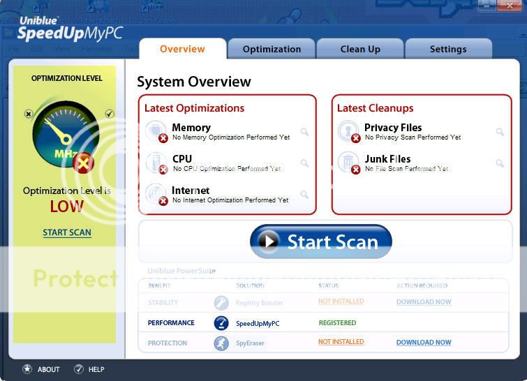Giới thiệu & Hướng dẫn sử dụng phần mềm Uniblue PowerSuite (RegBooster, SpeedUpMyPC, SpyEraser) Trangthaicuamay