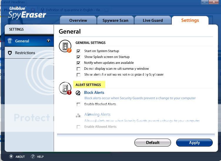 Giới thiệu & Hướng dẫn sử dụng phần mềm Uniblue PowerSuite (RegBooster, SpeedUpMyPC, SpyEraser) Generalcachalert