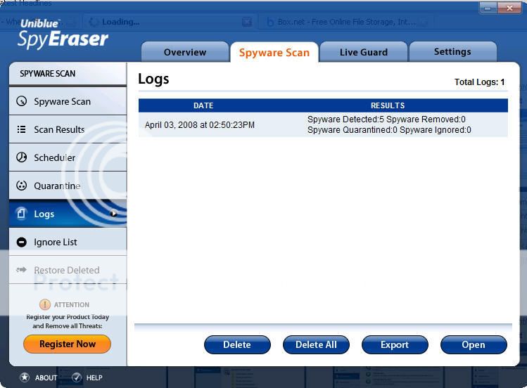 Giới thiệu & Hướng dẫn sử dụng phần mềm Uniblue PowerSuite (RegBooster, SpeedUpMyPC, SpyEraser) Logs