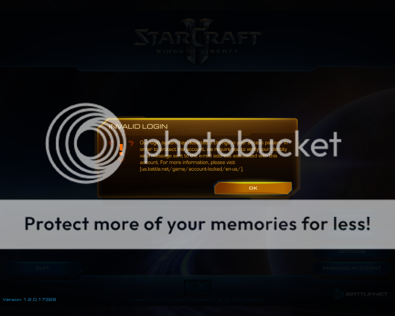 Locked out of Starcraft 2 Locked