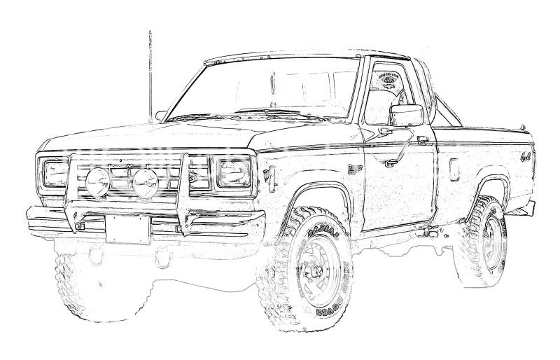 Ford ranger line drawings