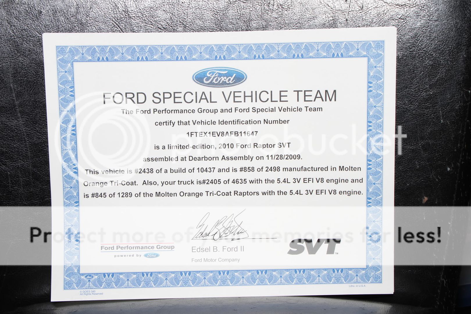 Ford svt build certificates #9