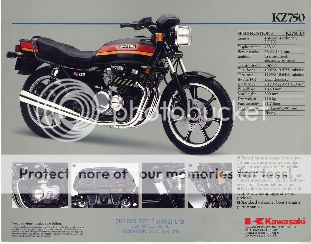 Brochures et Publicités sur les KAWASAKI KZ/Z   70/80'S Kz750euroL3