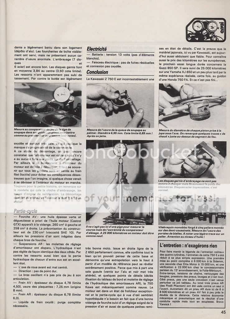 la Z 750 E dans la presse Motorevuen25058avril1981page6