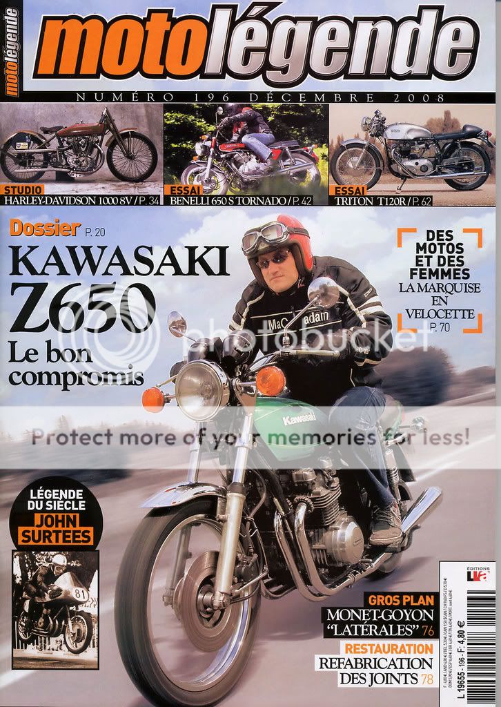 essai z650 - Moto légende 196 présentation Kawasaki Z650 B2 décembre 2008 ML196couverture