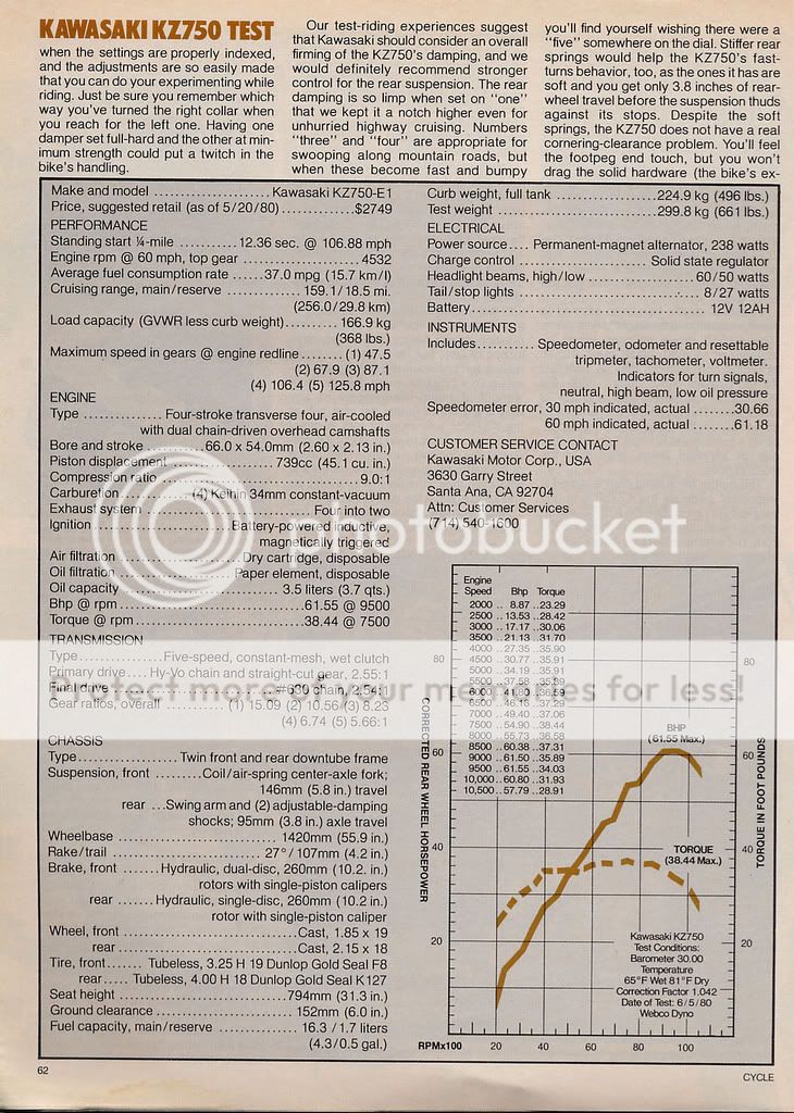 Essai 25000 kms avec le Z750E1   MR2505 Cycleseptember1980-6