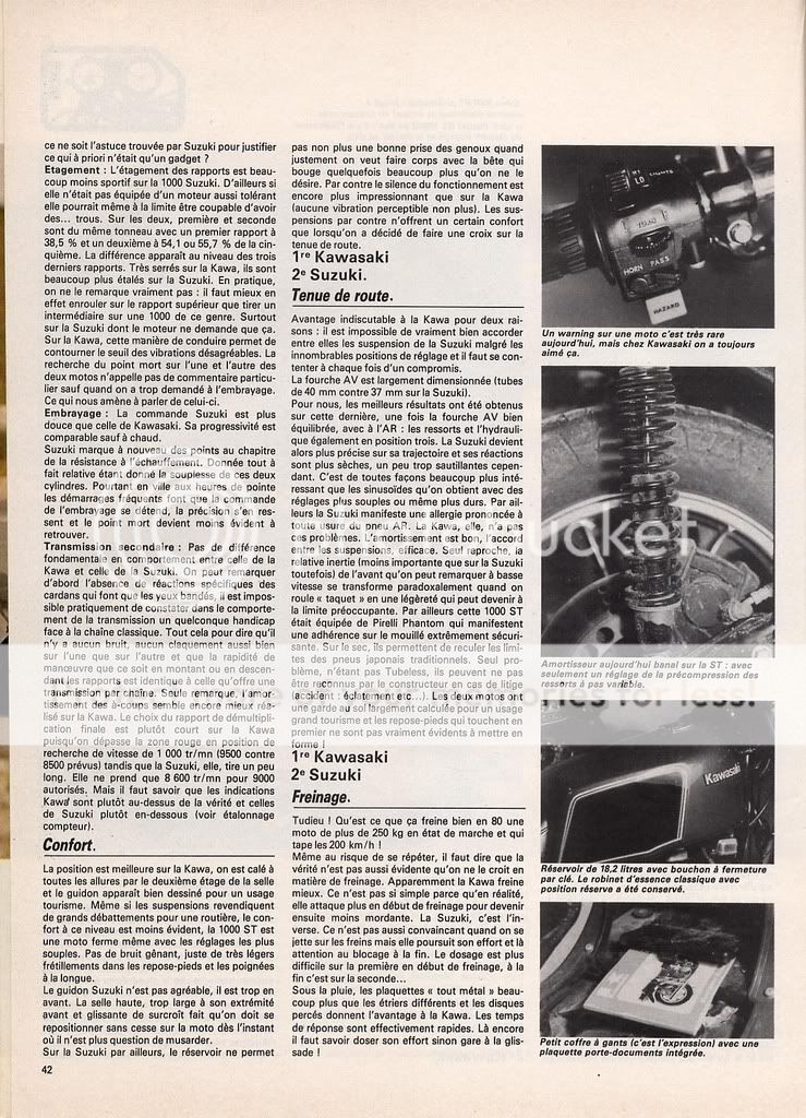 Comparatif Z1000ST vs GS1000G Motorevue2481oct1980page7