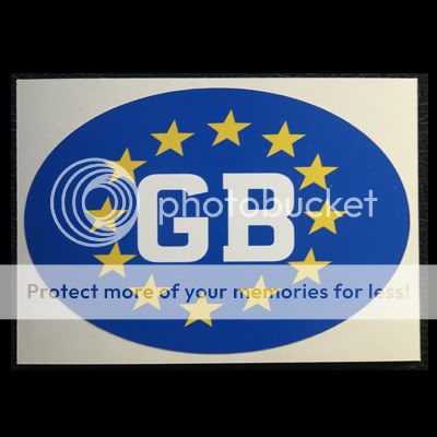 GB EURO STICKER for CAR CARAVAN TRAILER GB02  