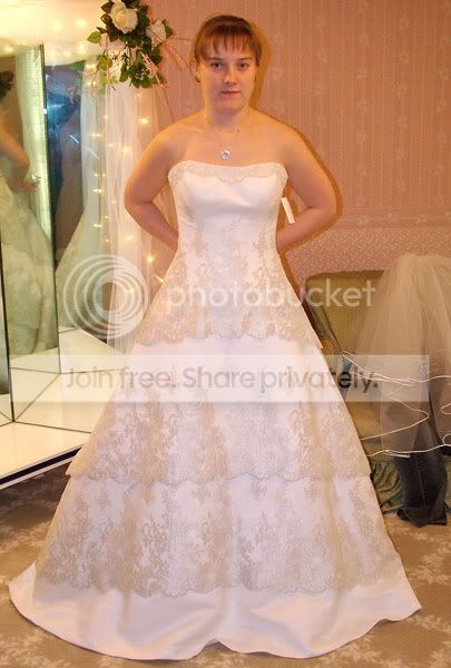 adrianna papell beaded dress navy Wedding Dress With Swarovski Stones L / White