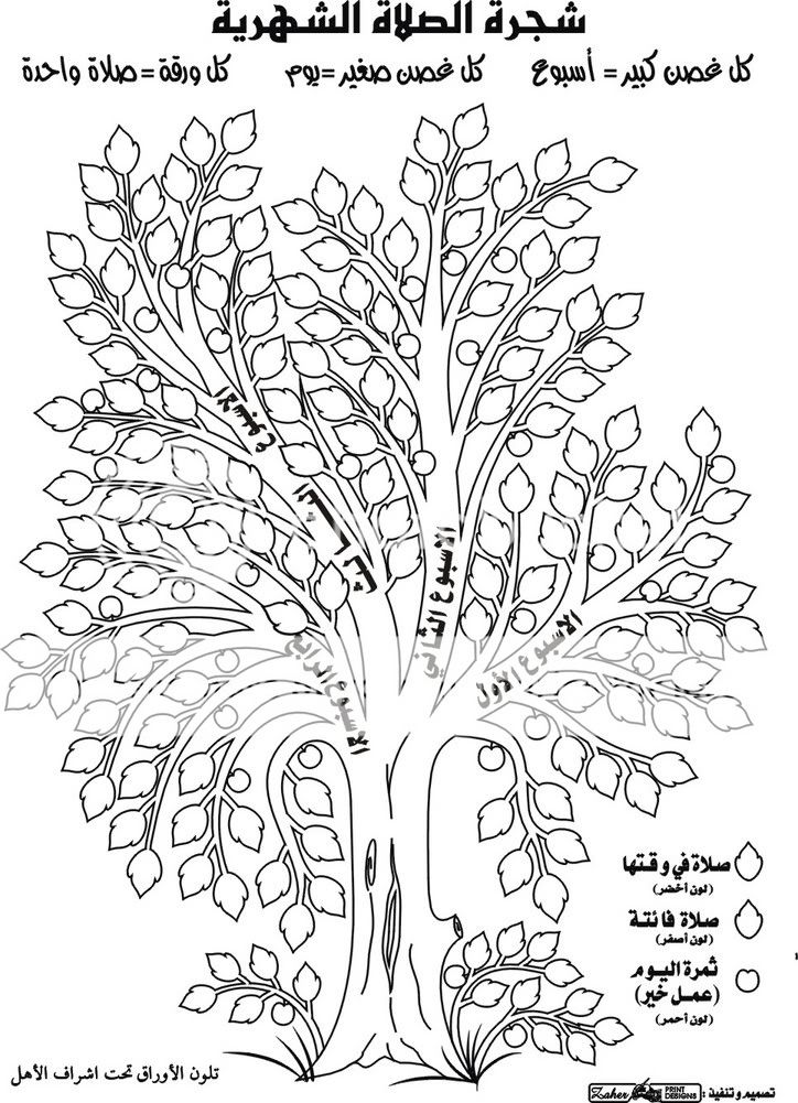 شجرة الصلاة الشهرية (للأطفال) InArabic