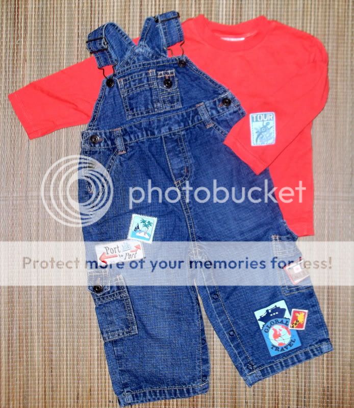 Boutique FLAPDOODLES Boys Cargo Overalls & Top SET 18m  