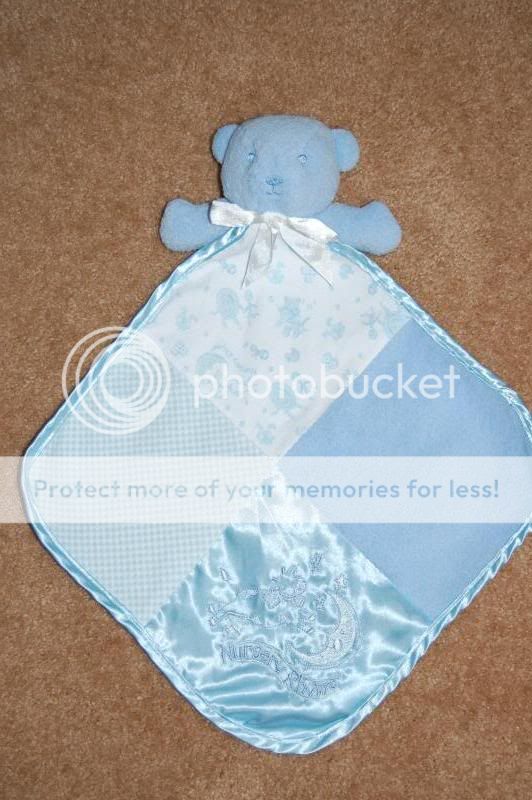 Baby NURSERY RHYME Blue Bear Security Blanket LOVEY  