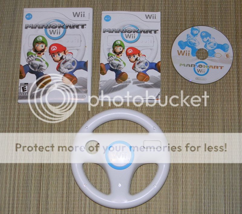 Wii Mario Kart Game w Steering Wheel 2008 Complete Case Instructions