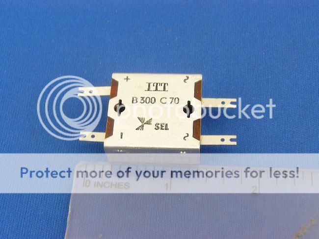 Vintage ITT SELENIUM RECTIFIER B300C70 300V 0.07A  