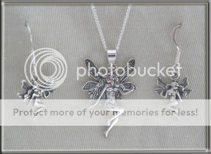 Solid 925 Sterling Silver FAIRY Pendant & Earrings  