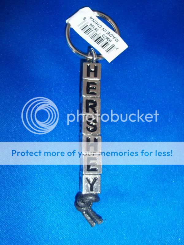 You will receive 12 Hershey Keychains. They are silver cubes with the 