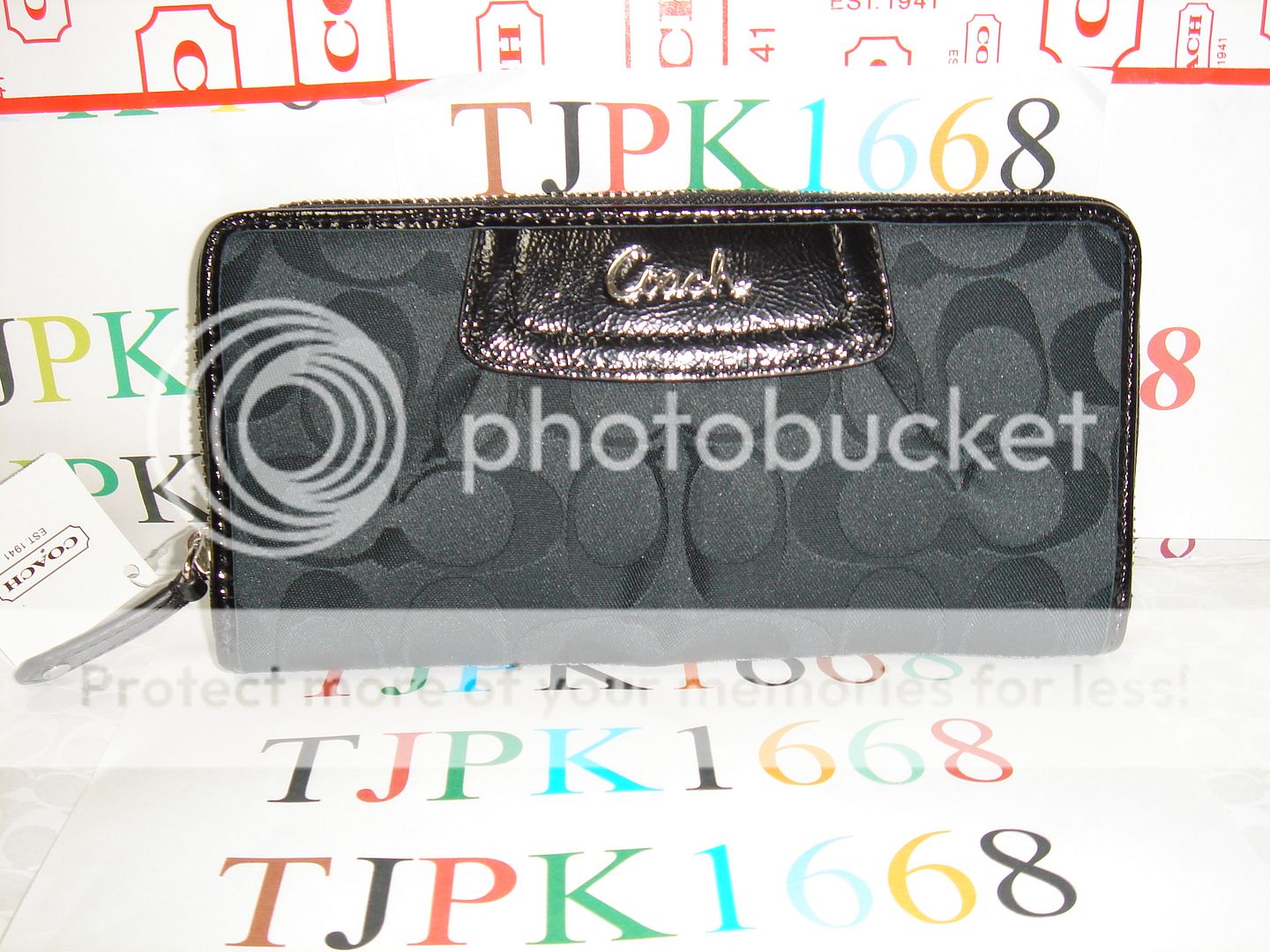 100% AUTHENTIC 2 PC Set NWT COACH Black Grey / Black~Ashley Signature 