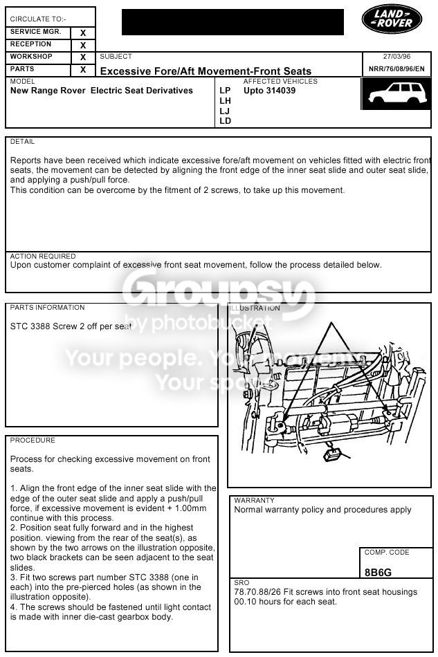 Range Rover Driver Seat Sketch Driver Seat movement | Range Rovers Forum
