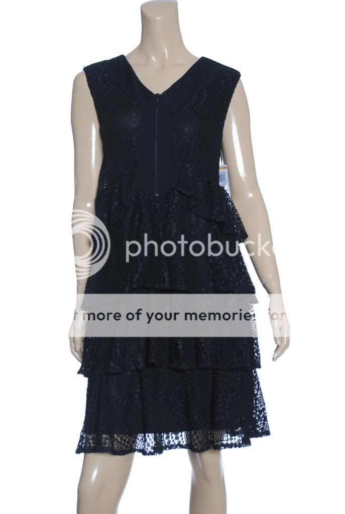 NEW Alfani V Neck Tiered Lace Dress Sz S $79  
