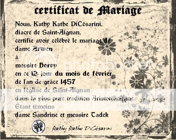 Mariage de Horvy et Arweny. - Page 5 CertificatMariageHORVYARWEN