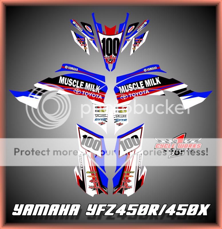 YFZ450X YFZ 450R Yamaha Toyota Graphics Semi Custom Graphic Kit