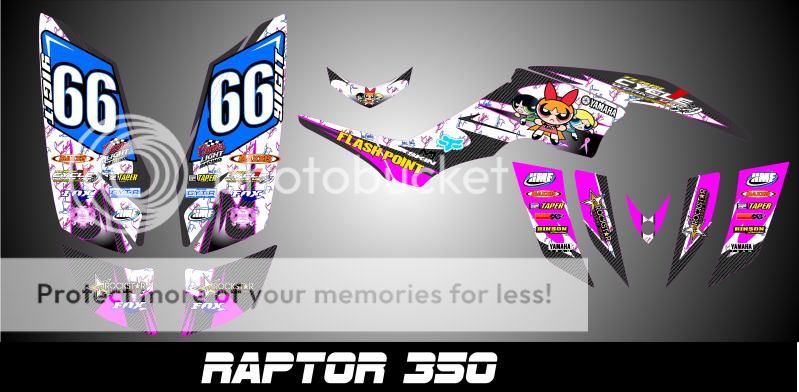 Yamaha Raptor 350 Custom Made Graphics Kit Decal Pegatinas Graficas