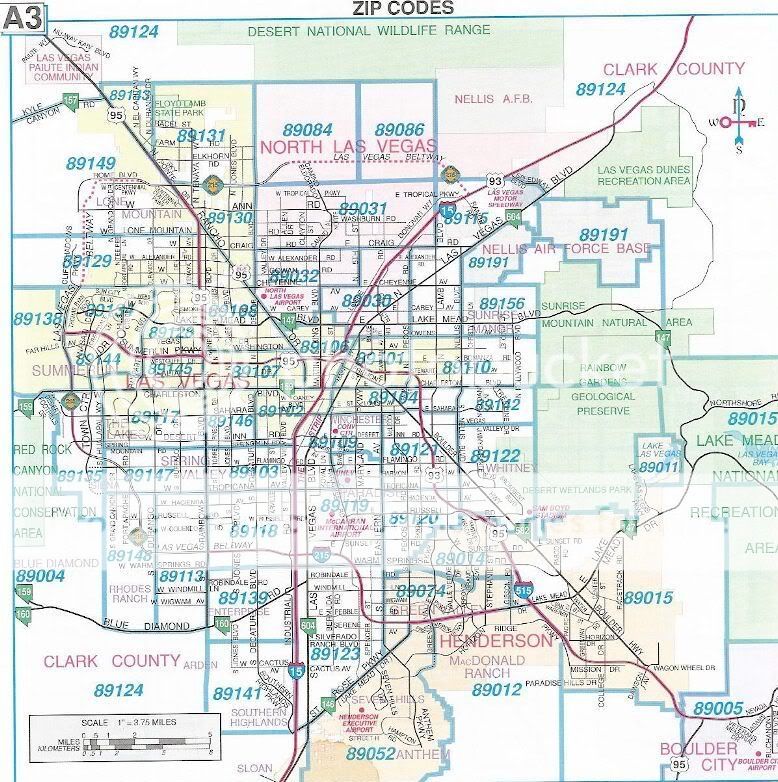 Zip Code Map (Las Vegas, Reno: to live in, zip codes, statistics ...