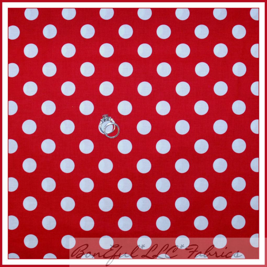 BonEful Fabric FQ Disney Minnie Mouse Red White Polka Dot Vtg Large