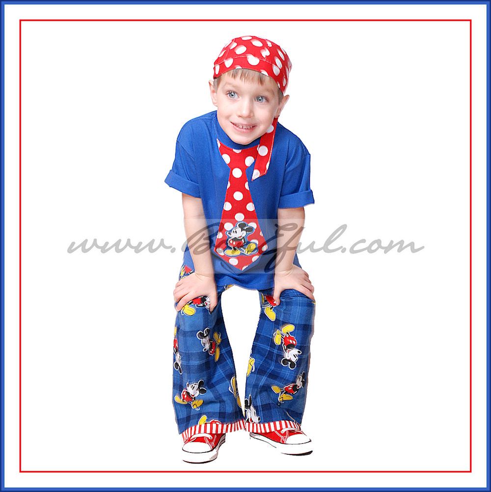   *MICKEY MOUSE Fabric Vacation NEW Resell Boy Lounge Outfit  