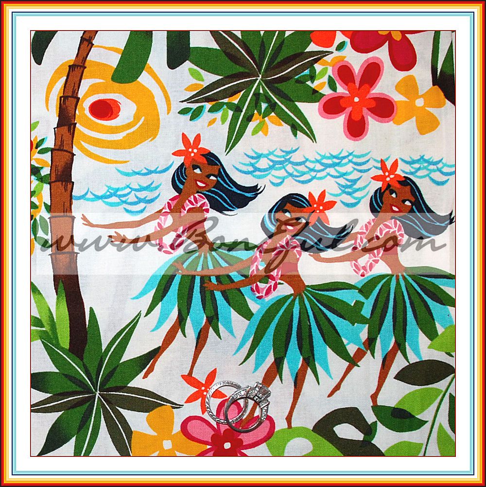 BOOAK Fabric Alexander Henry Hawaii Asian Sexy Exotic Luau Pin Up 