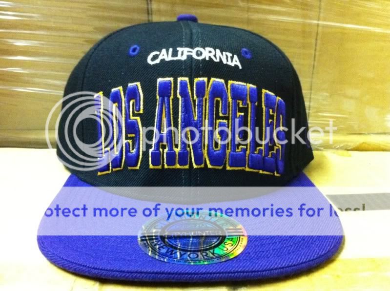   CALIFORNIA LA SNAPBACK HAT CAP LAKERS COLORS NWT FLAT BILL 2 TONE