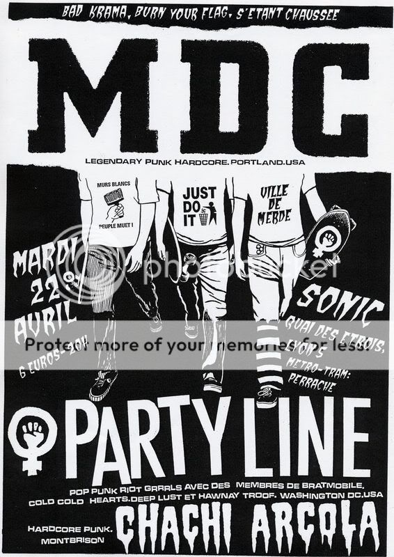 Mar 22 Avril : MDC + PARTYLINE + CHACHI ARCOLA @ LYON !!! MDCFlyer