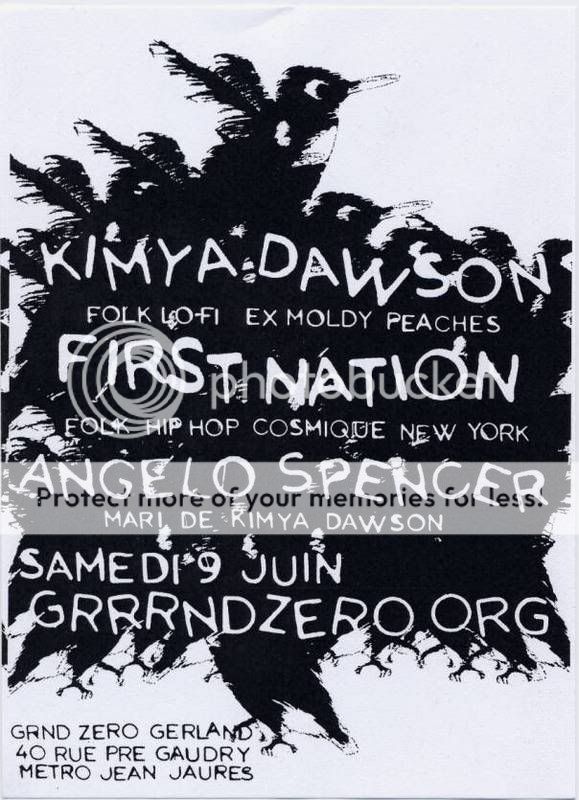 Samedi 9 Juin : KIMYA DAWSON + FIRST NATION ... @ Lyon !!! Prf