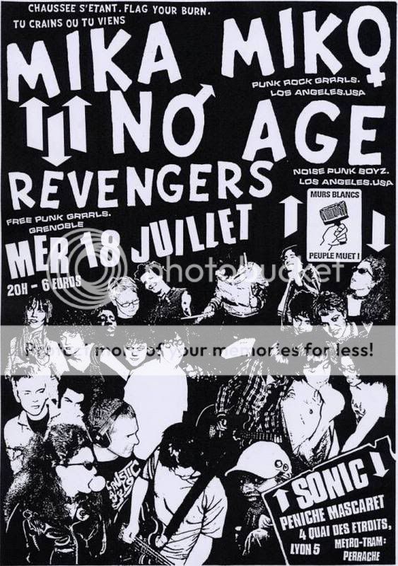 Mer 18 Juillet : MIKA MIKO + NO AGE + REVENGERS @ Lyon !!! Punk