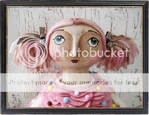 OOAK Art Doll Prim Primitive cupcake HAND PAINTED & SEWN by 