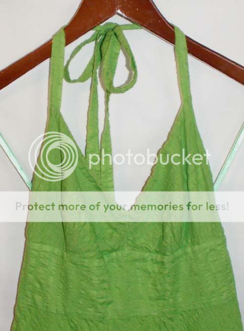 CREW Ladies Green Textured Lined Summer Halter Dress 2 S  