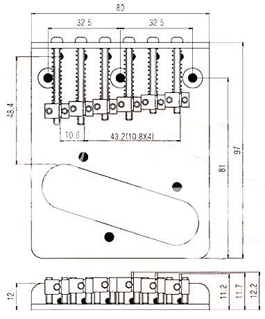 CustomAx Tele Guitar Bridge 002   Guitar Parts   Gold  