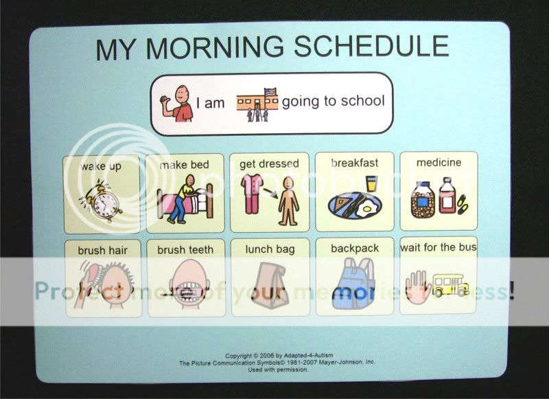 School Morning Schedule Picture Card~PECS/Autism/Daily | eBay