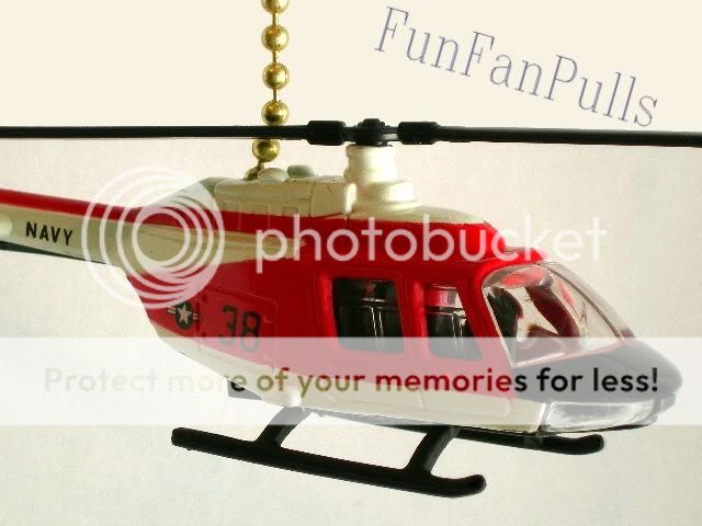 HELICOPTER Navy Sea Ceiling Decor FAN Light PULL Chain  