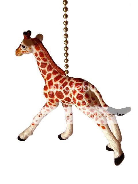 Giraffe Jungle Safari Zoo Ceiling Decor Fan Light Pull
