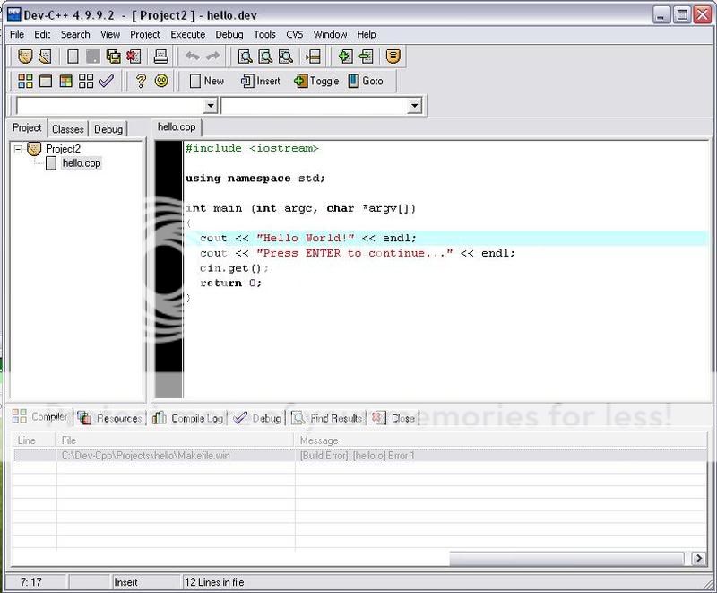 Dev C++ not compiling - GIDForums